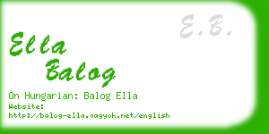 ella balog business card